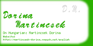 dorina martincsek business card